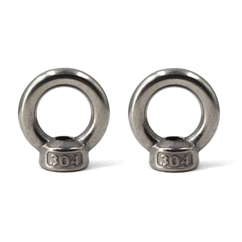 SeeRaphee M12 Ring Shape Lifting Eye Nut 304 Stainless Steel Threaded Nut Fastener-2 Pack - Image 1